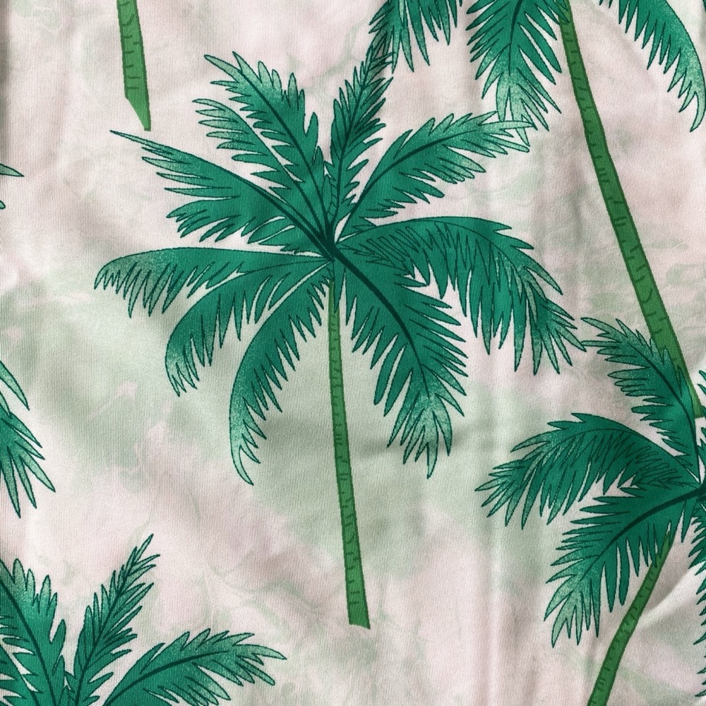 🏝 BOHO GREEN PALM PRINT FRINGE LOOSE FIT DRESS! - Picture 8 of 10